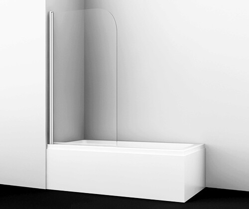 Шторка на ванну Wasserkraft Leine 80x140см 35P01-80 профиль хром, стекло прозрачное