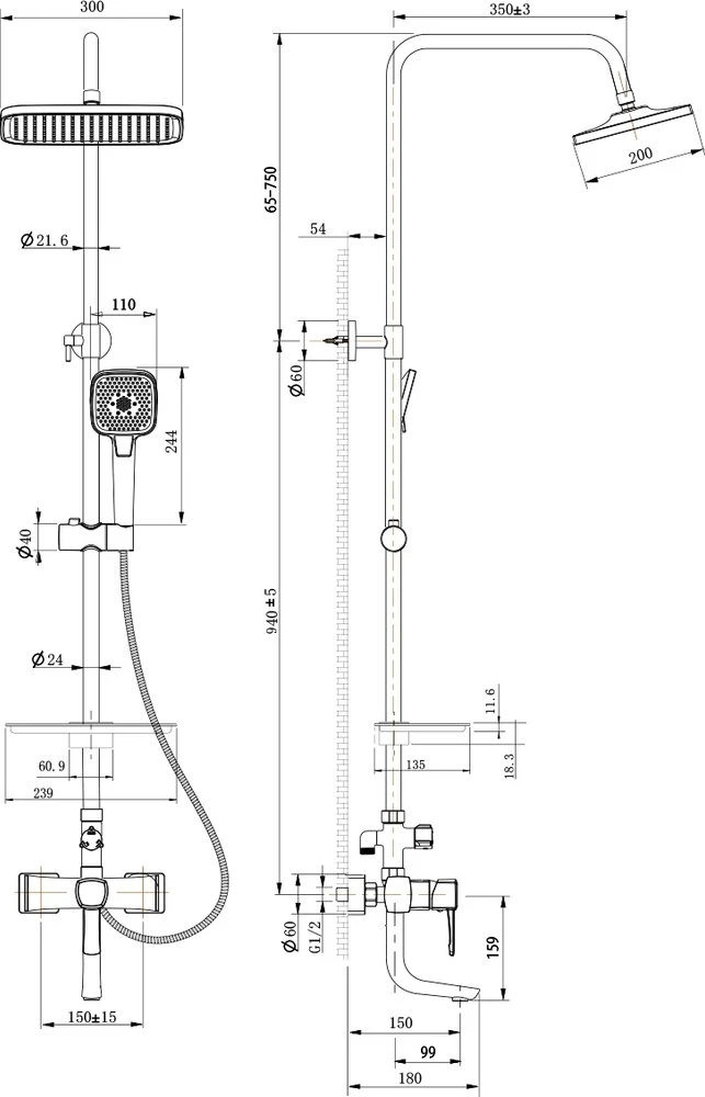 Душевая стойка Lemark Evitta LM0562C хром