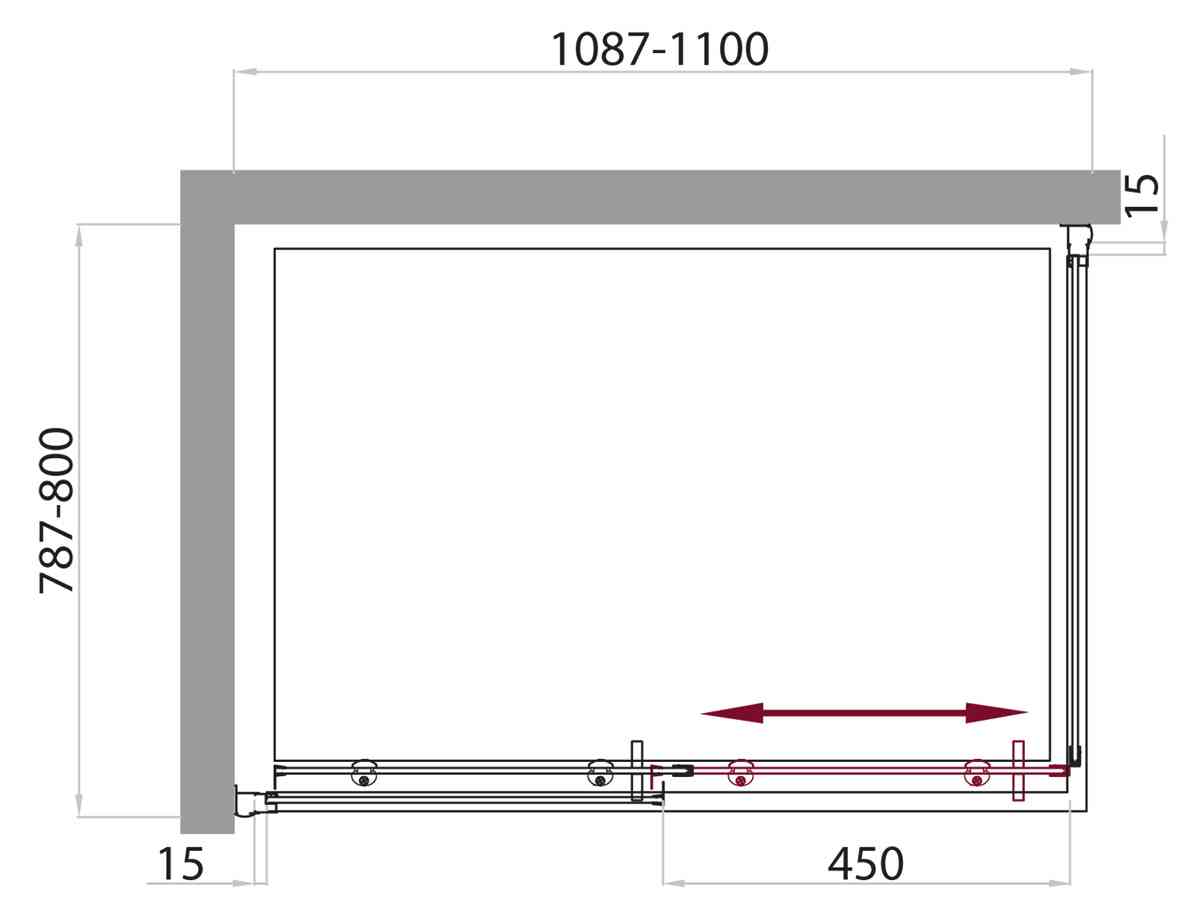 Душевой уголок BelBagno Uno 110x80см UNO-AH-1-110/80-P-Cr профиль хром, стекло рифленое