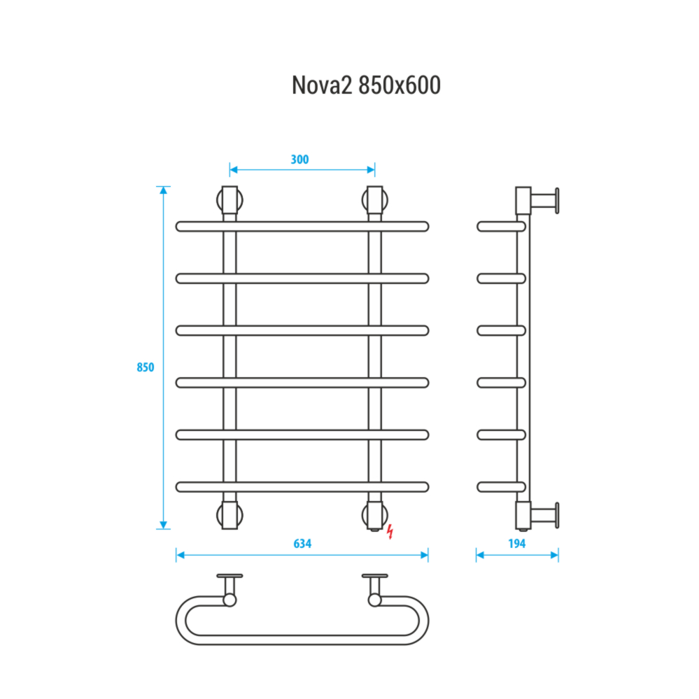 Полотенцесушитель электрический Energy Nova2 85х60 см EETR0NOVA2856000000 хром