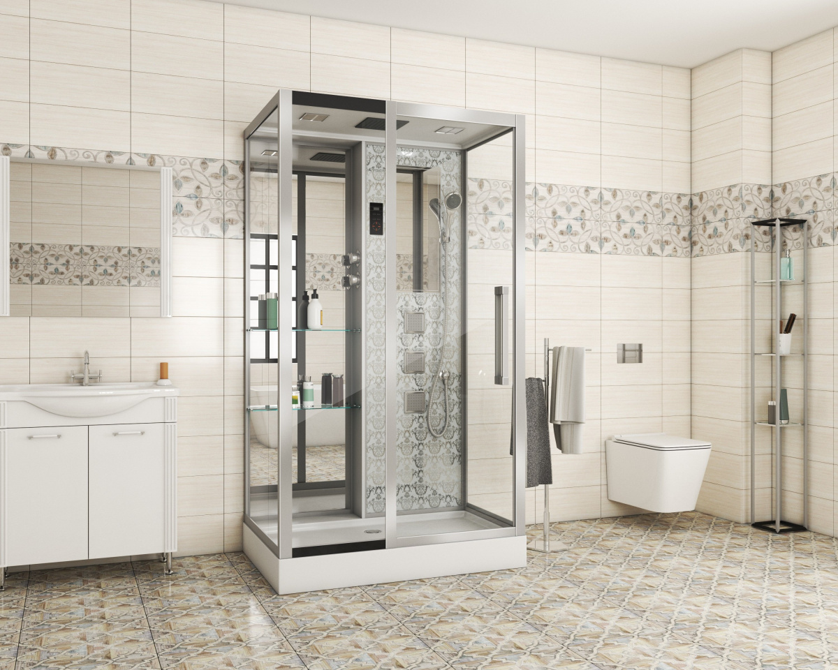 Душевая кабина Niagara Luxe 120х82см NGL-7713W L профиль серебро