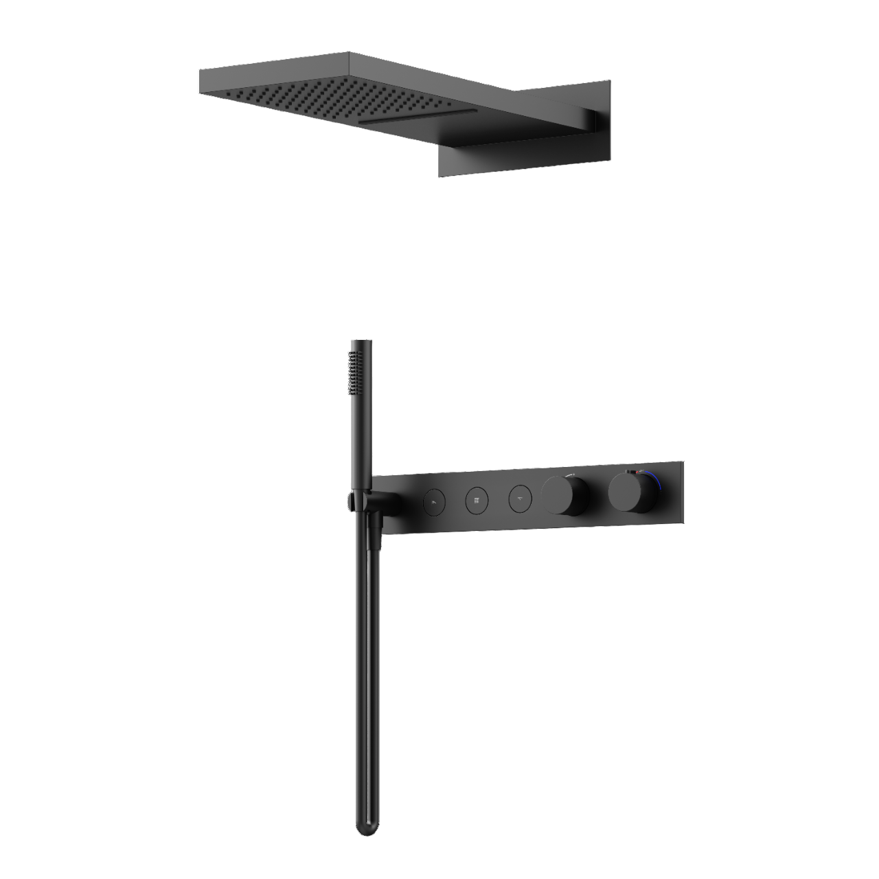 Душевой комплект Sancos Linn SC9023MB с термостатом, черный матовый