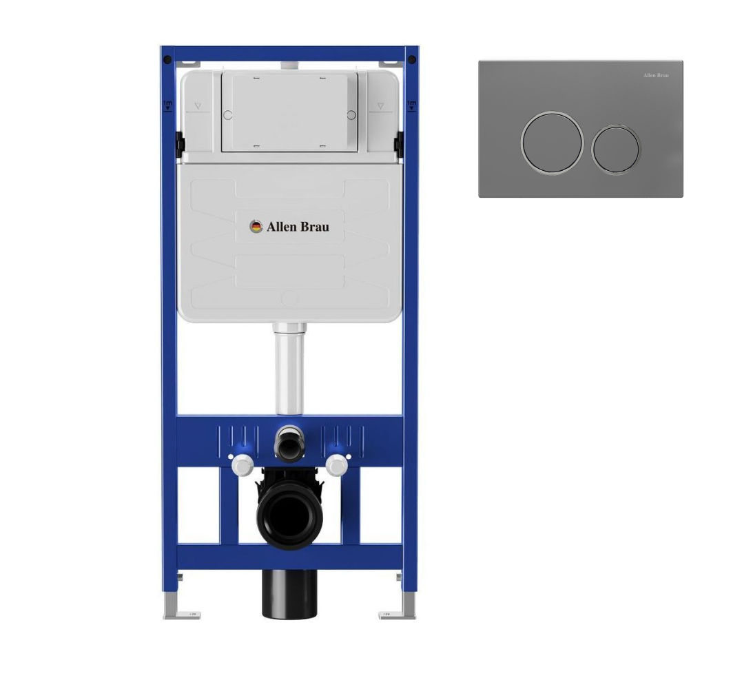 Система инсталляции для унитазов Allen Brau Pneumatic 9.11100.20 с кнопкой, сатин