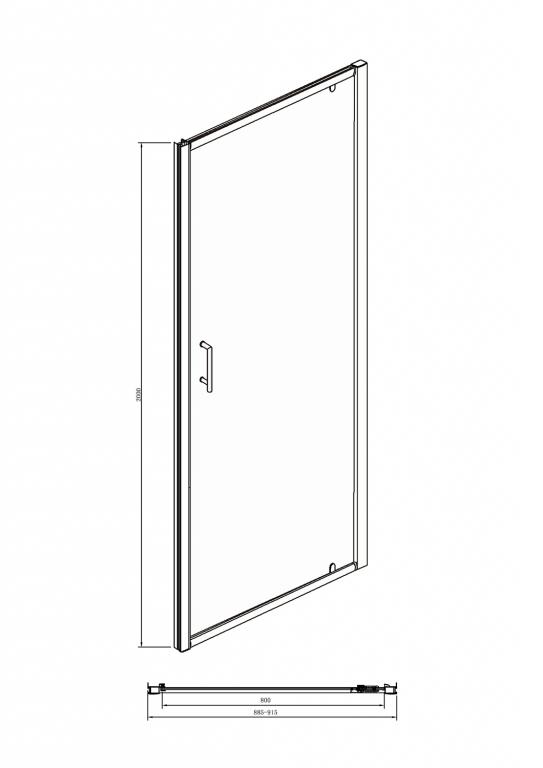 Душевая дверь в нишу Bravat Drop 90x200см BD090.4110A профиль хром, стекло прозрачное