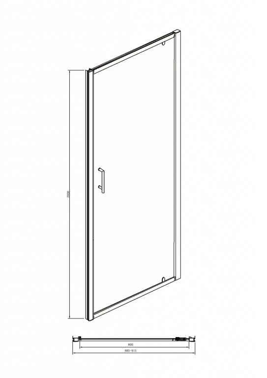 Душевая дверь в нишу Bravat Drop 90x200см BD090.4110A профиль хром, стекло прозрачное