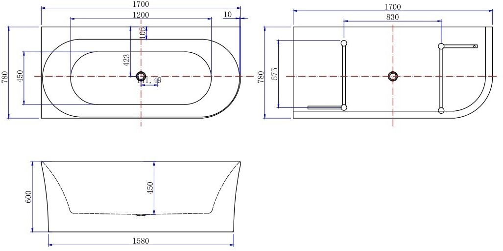 Акриловая ванна Allen Brau Priority 4 А 170x78 2.31004.21A белый матовый