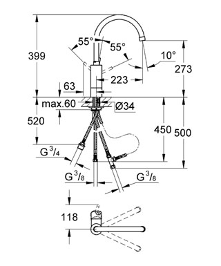 Смеситель для кухни Grohe Concetto 32666001 хром