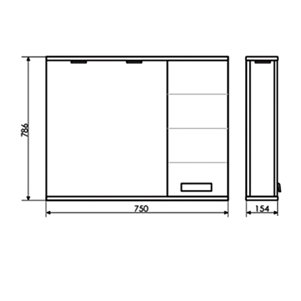 Зеркало-шкаф Comforty Модена М 75 00-00001640CF белый