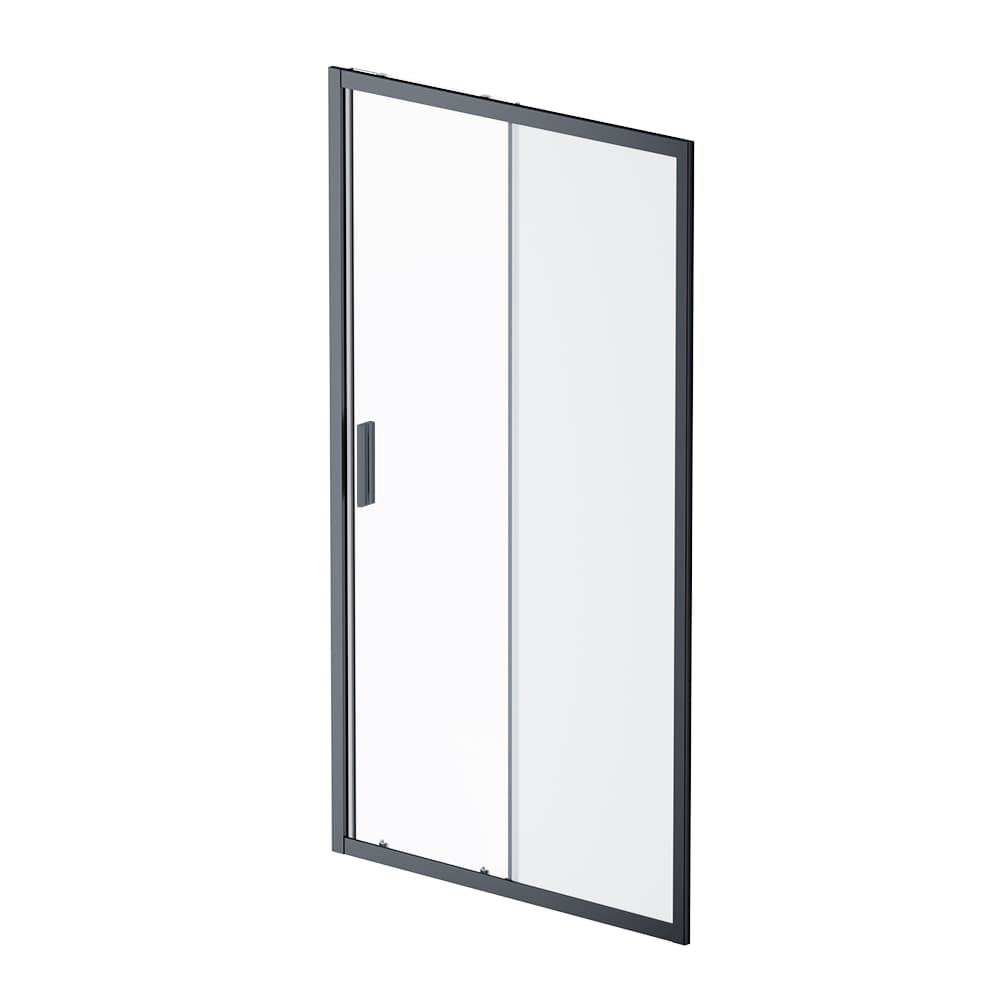 Дверь душевая в нишу AM.PM Gem 110см W90G-110-1-195BM профиль черный, стекло прозрачное/матовое