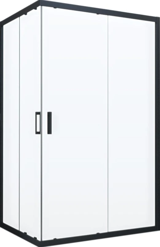 Душевой уголок Vegas Glass ZA-F Novo 110*80 02М 10 профиль черный матовый, стекло сатин