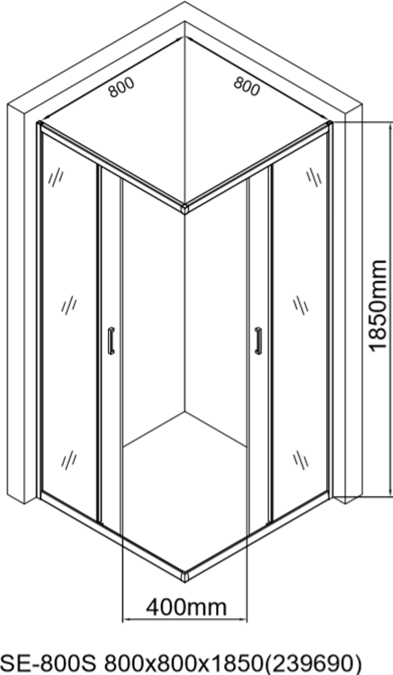 Душевой уголок Aquanet SE-800S 80x80см 270064 профиль хром, стекло прозрачное
