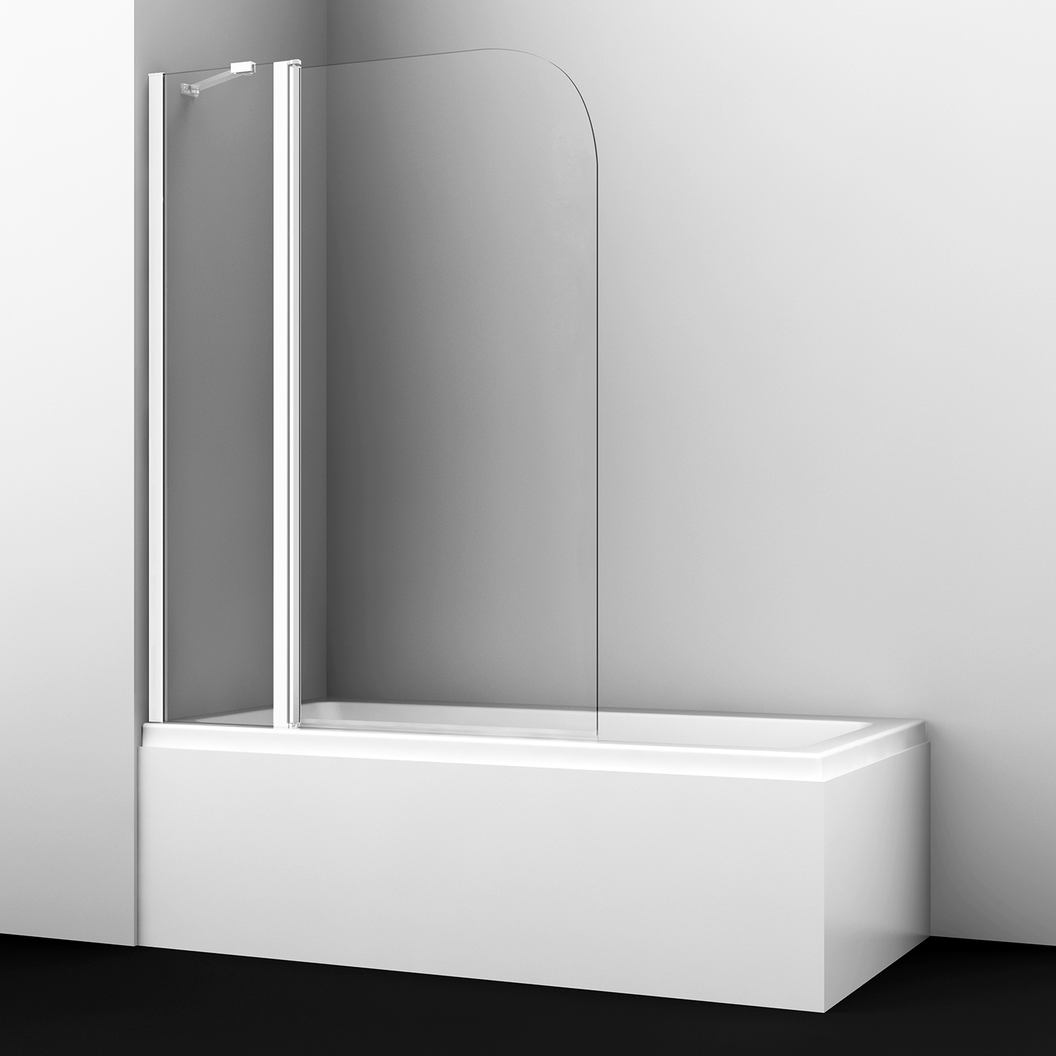 Шторка на ванну Wasserkraft Leine 110x140см 35P02-110WHITE Fixed профиль белый, стекло прозрачное