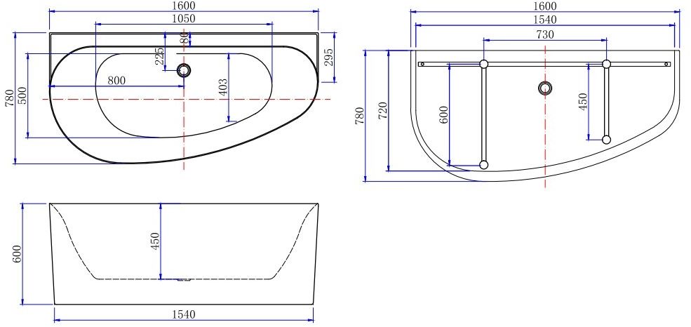 Акриловая ванна Allen Brau Priority 5 В 160x78 2.31005.21B белый матовый