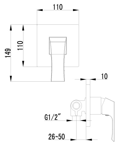 Смеситель встраиваемый для душа Lemark Unit LM4523C хром