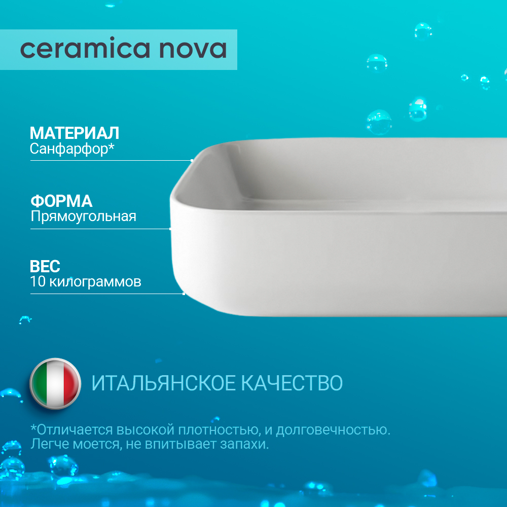 Раковина накладная Ceramica Nova Element CN5004 белая глянцевая