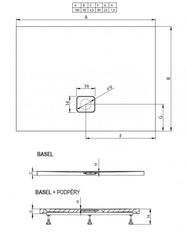 Душевой поддон Riho Basel 80х180см D005045005 белый