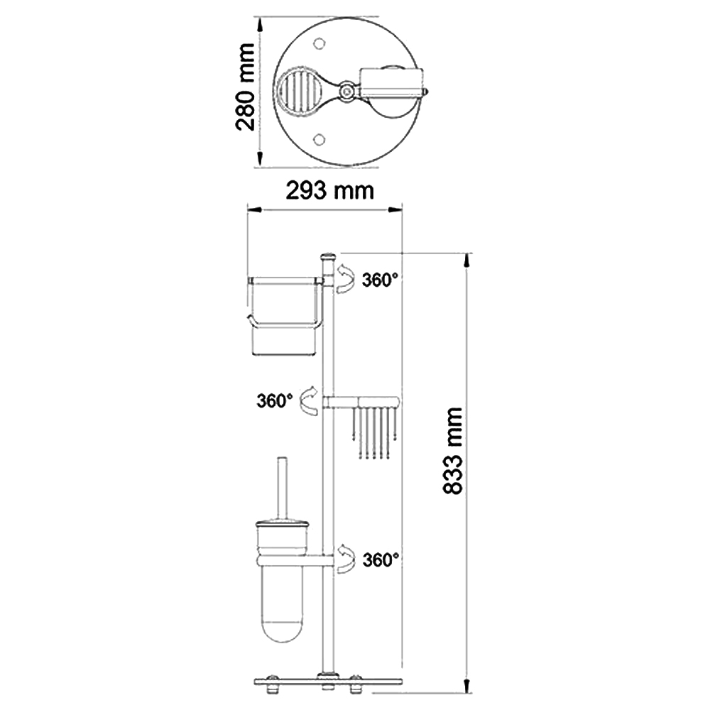 Стойка Wasserkraft K-1256 хром