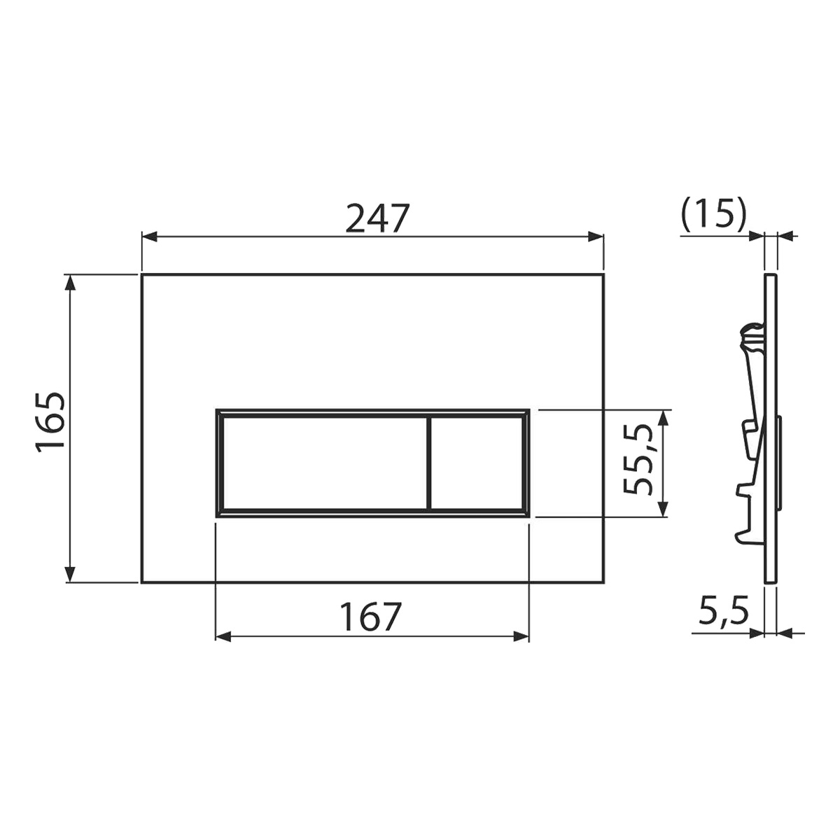 Кнопка смыва AlcaPlast THIN M578 черная матовая