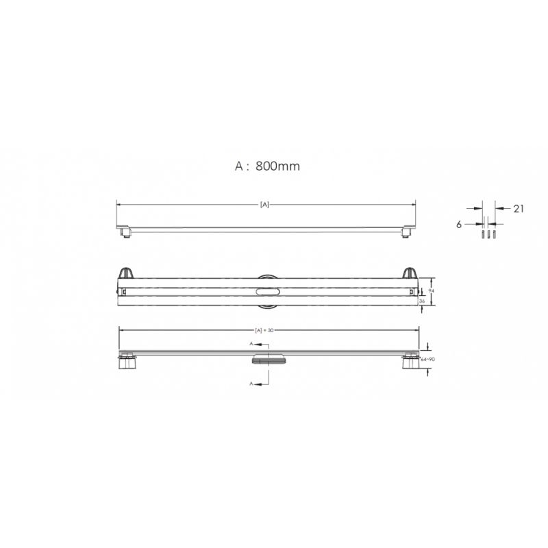Душевой лоток Berges Super Slim 80 095154 черный матовый
