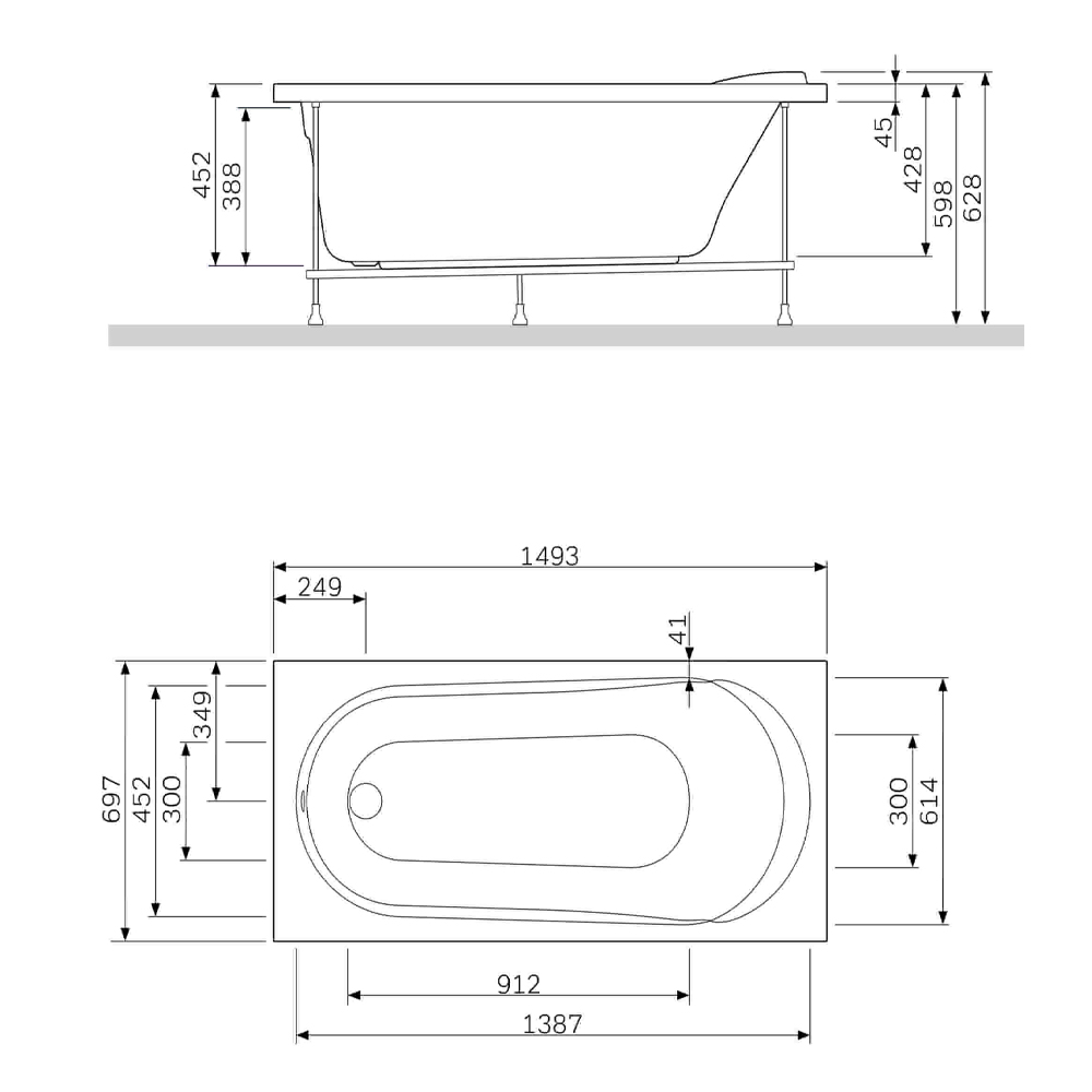 Экран AM.PM Joy 150x70 W85A-150-070W-P белый