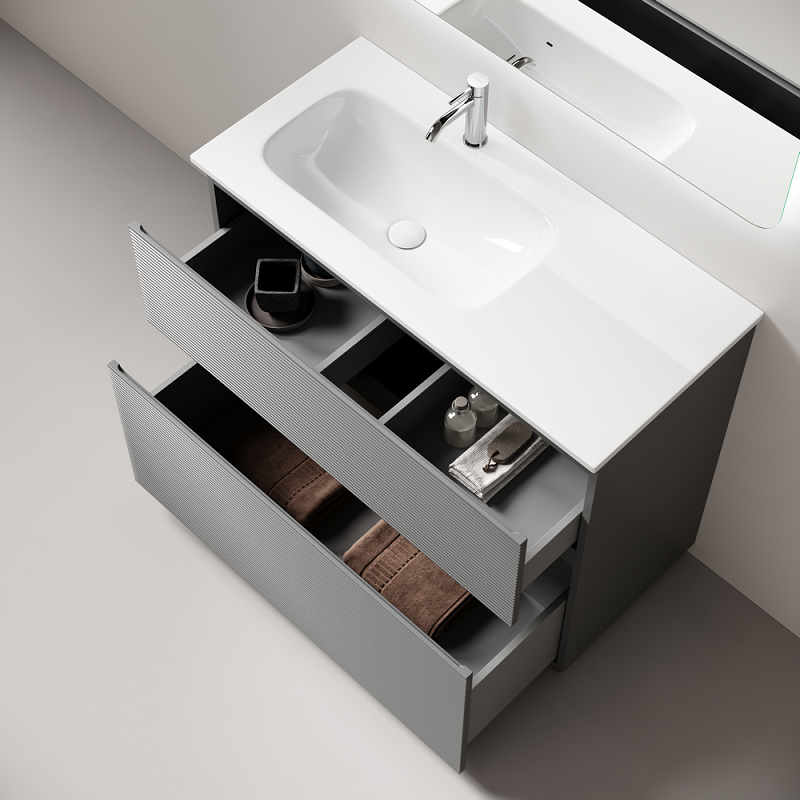 Тумба под раковину Sancos Folk Floor 120 FL120FLES левая, напольная, Ergraut soft