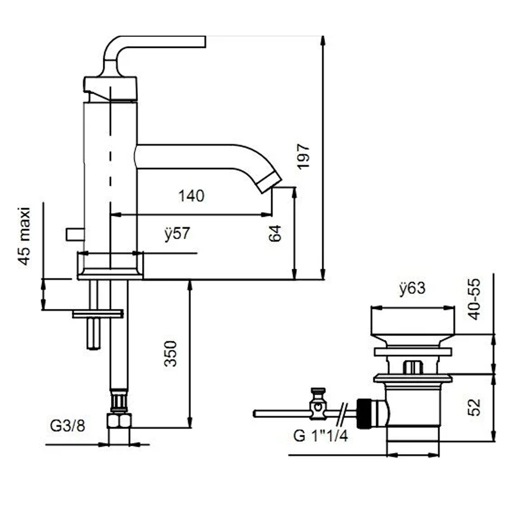 Смеситель для раковины Jacob Delafon Purist E14402-4A-CP хром