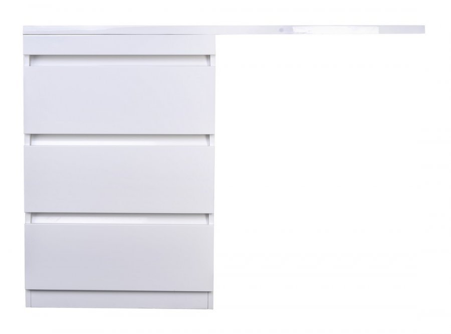 Тумба с раковиной Style Line Даллас 130 напольная, левая, белый глянец
