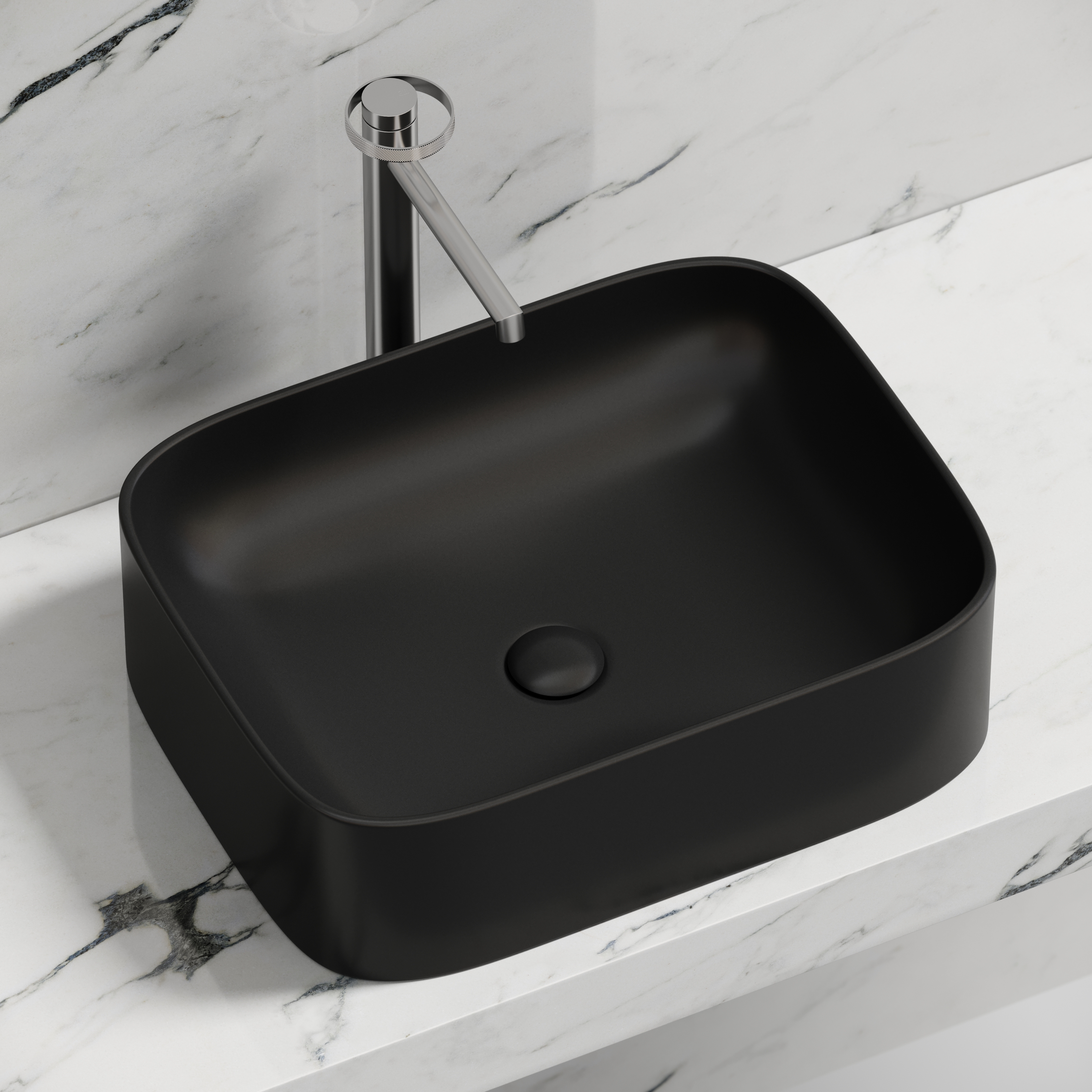 Раковина накладная Ceramica nova Element 505*380*150мм CN6052MB черная матовая