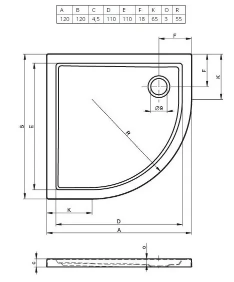 Душевой поддон Riho Zurich 120х120см D001024005 белый