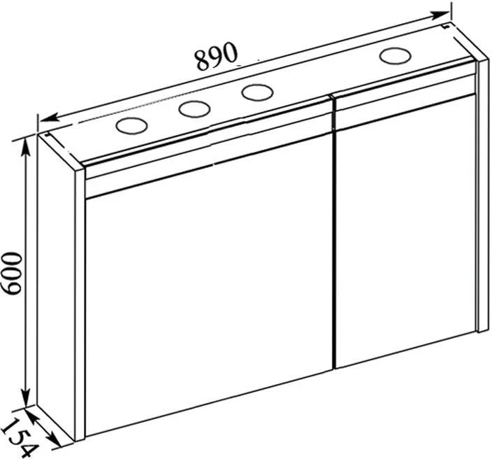 Зеркало-шкаф Aquanet Лайн 90 L 165582 белый