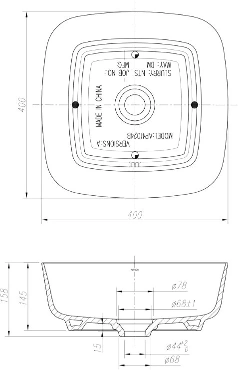 Раковина накладная ARROW AP41024B-A белая