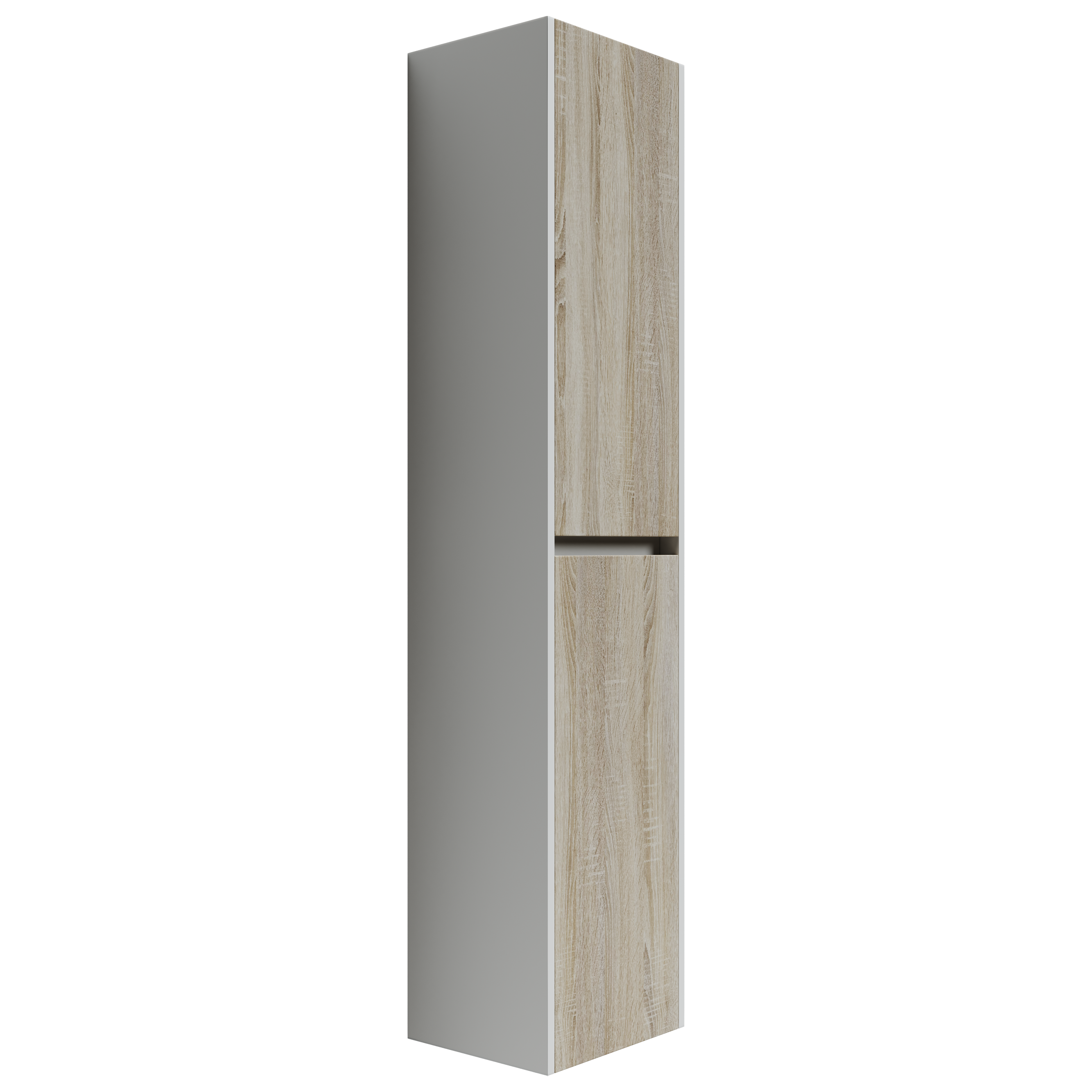 Шкаф-пенал SANCOS Smart подвесной дуб бардолино/белый, 350х300х1600 мм, арт. PSM35E