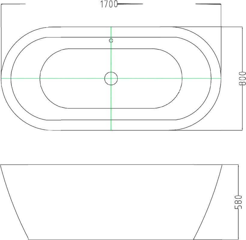 Акриловая ванна ESBANO Tokyo 170x80 ESVATOKYB черная глянцевая