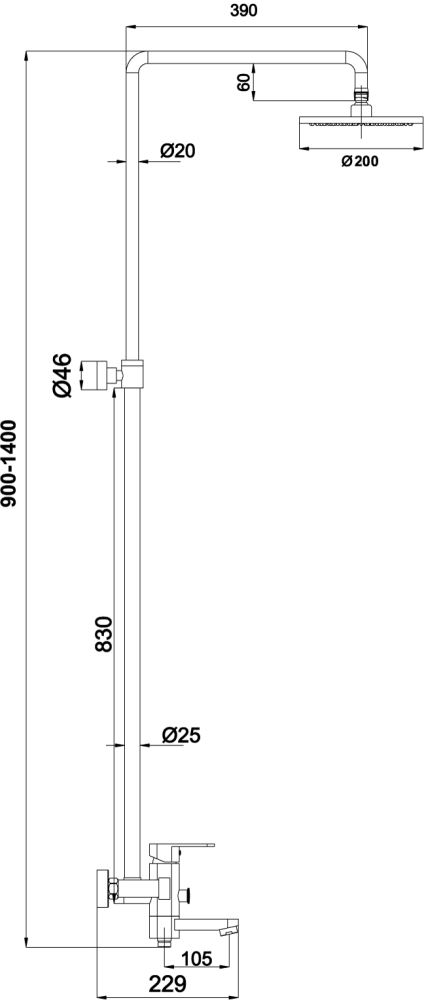 Душевая стойка Timo Beverly SX-1060/00 3010