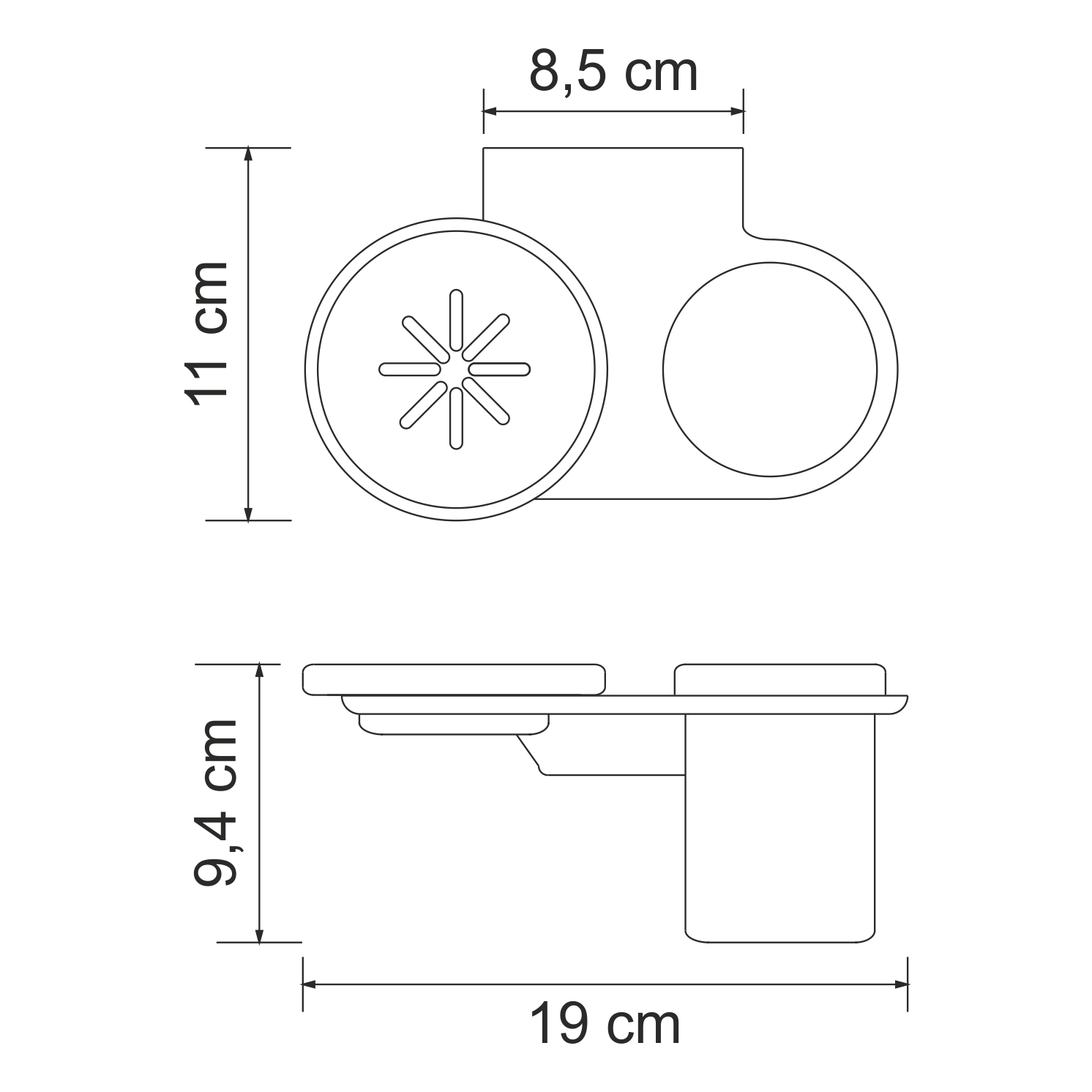 Стакан Wasserkraft Kammel K-8326 с мыльницей, хром