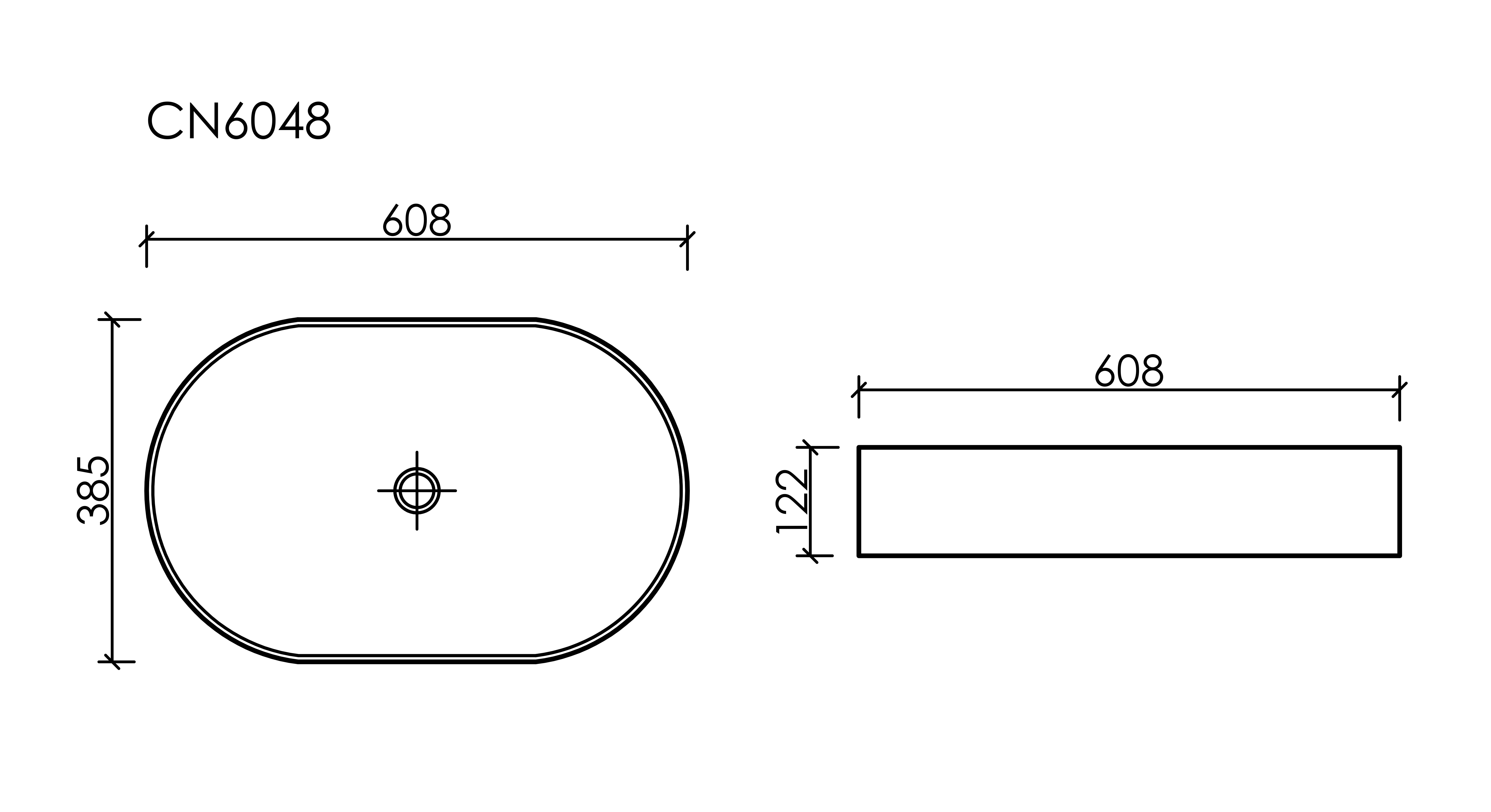 Раковина накладная Ceramica nova Element 600*380*122мм CN6048MB чёрная матовая