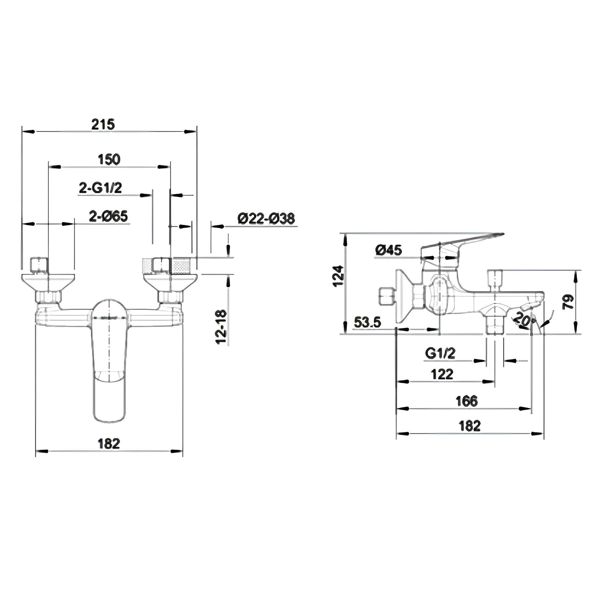 Смеситель для ванны с душем Bravat Rhein F6429564CP-01-ENG хром