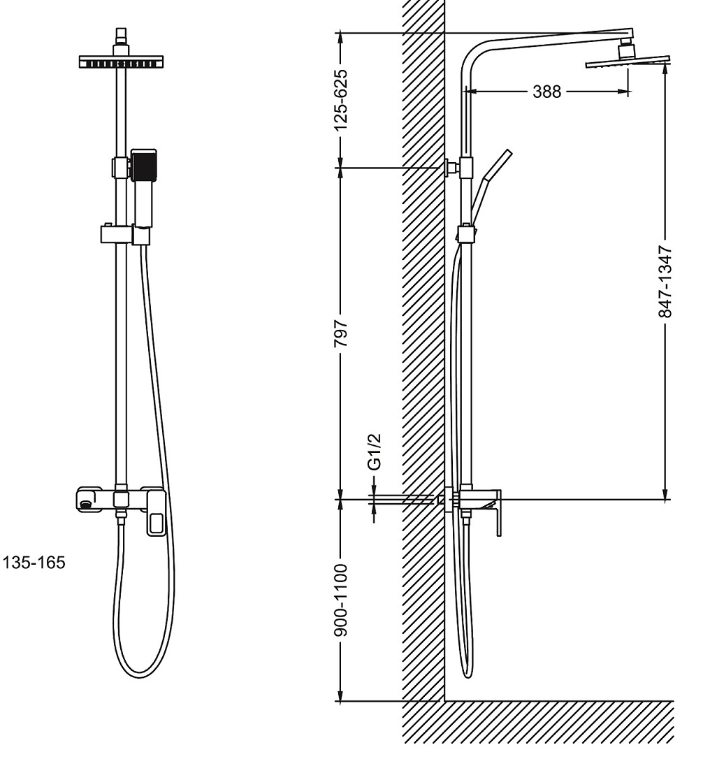 Душевая стойка Timo Sahara SX-1115/00 new хром