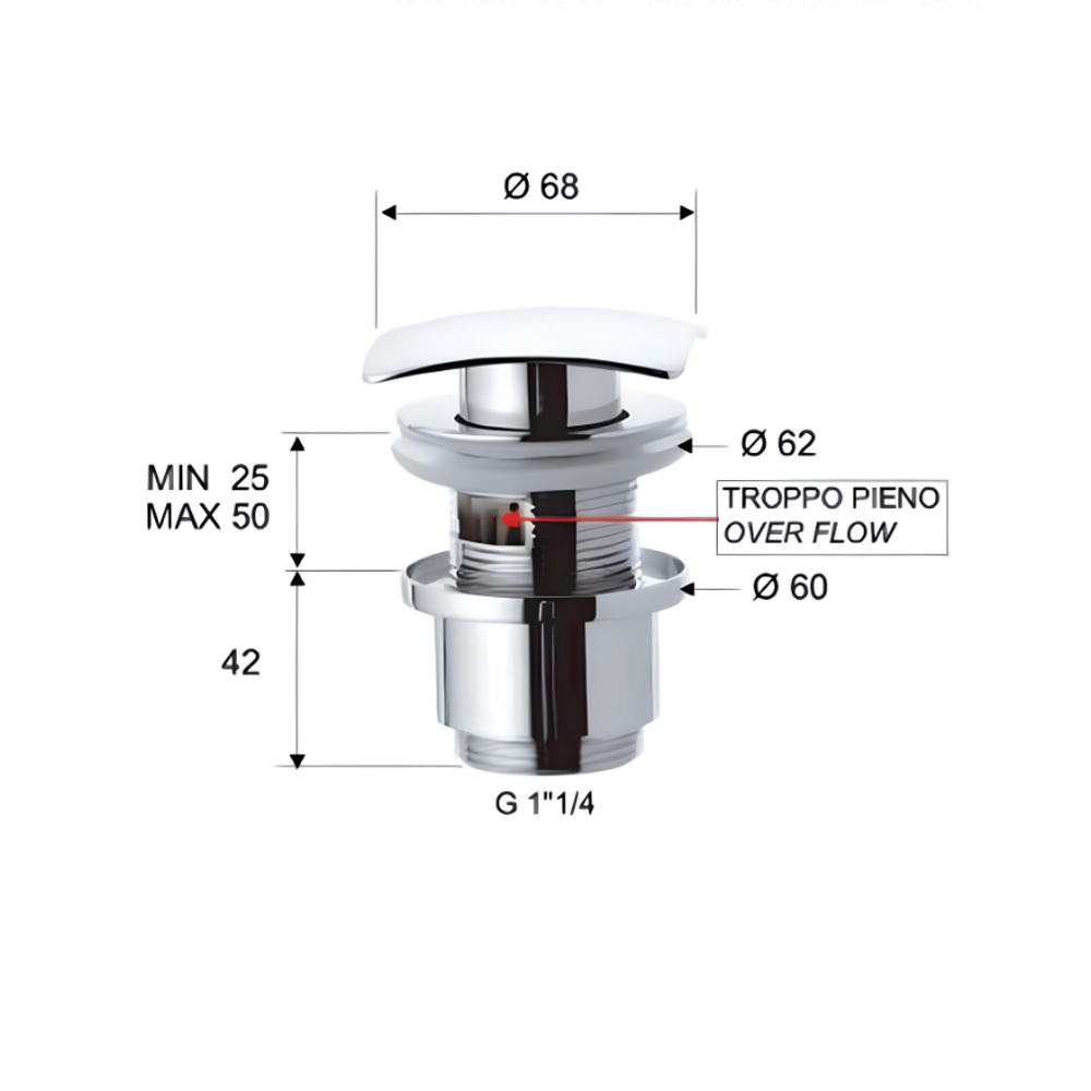 Донный клапан для раковины Remer RR 905 SСС2 бронза