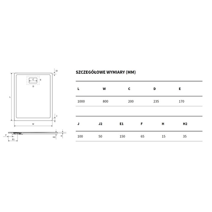 Душевой поддон Excellent Lavano 80x100см BREX.1103.100.080.CAN бежевый