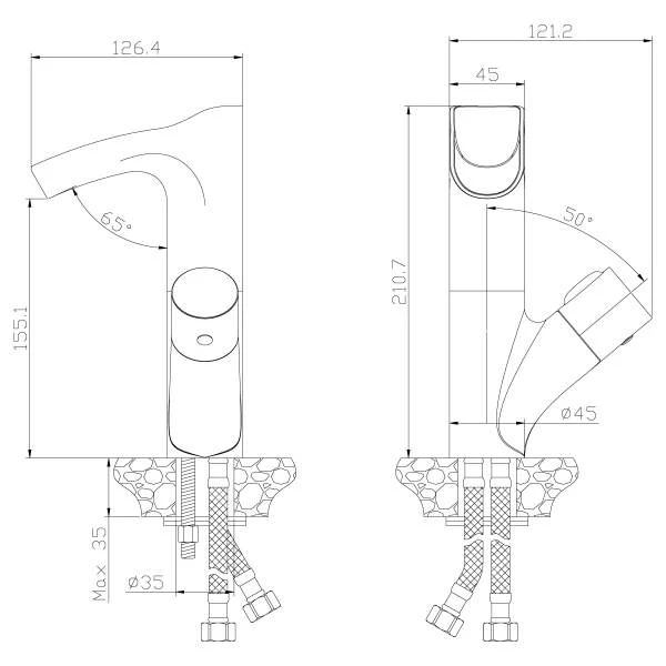 Смеситель для раковины Rossinka Z Z35-30В черный