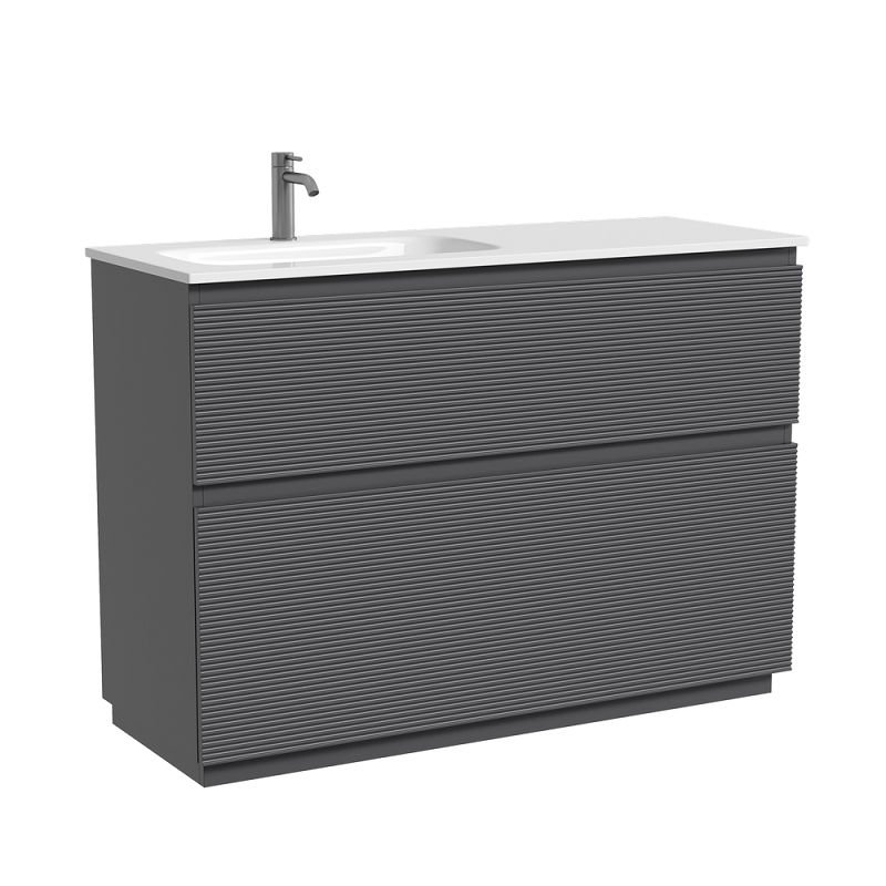 Тумба под раковину Sancos Folk Floor 120 FL120FLGS левая, напольная, Grey soft