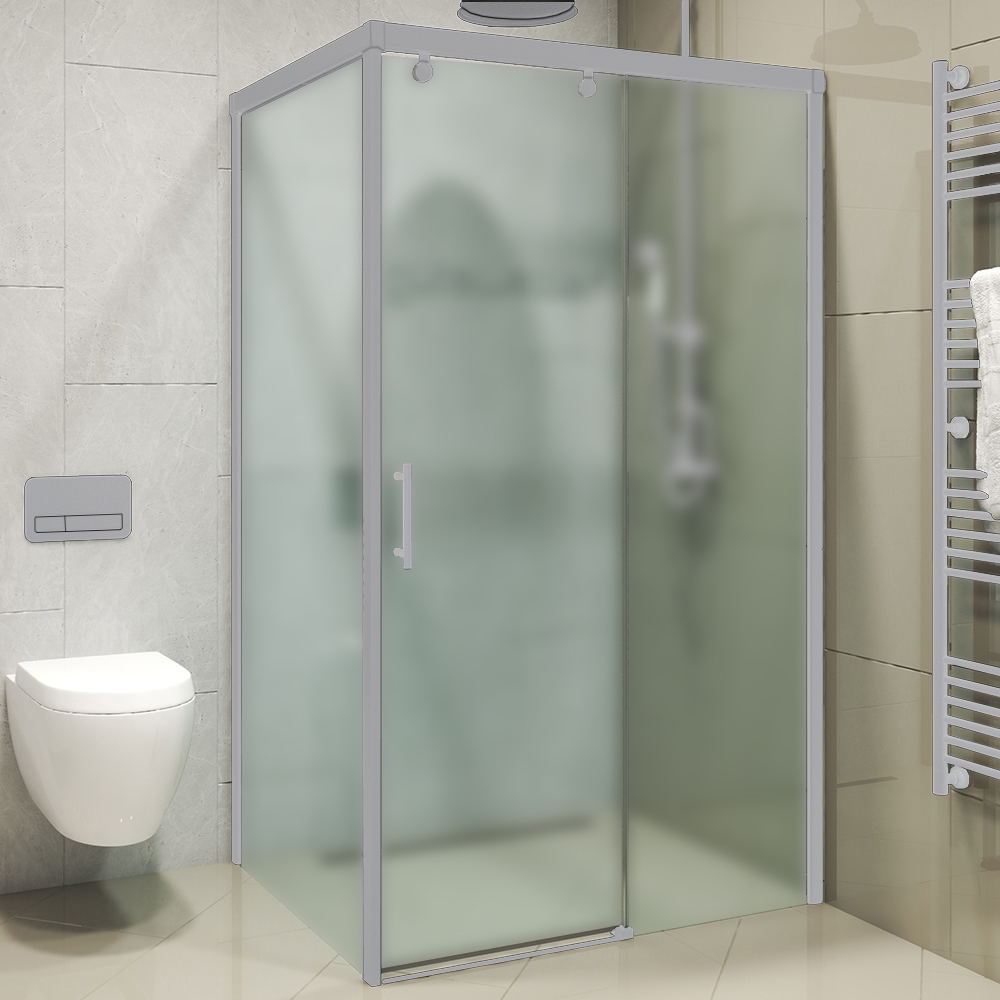 Душевой уголок GuteWetter Slide Rectan GK-863A 85x135x200 профиль хром матовый, стекло матовое