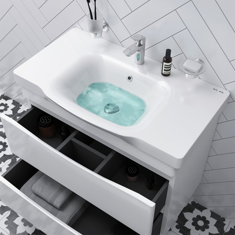 Тумба с раковиной AM.PM Like 80 белый глянец Тумба с раковиной AM.PM Like 80 белый глянец