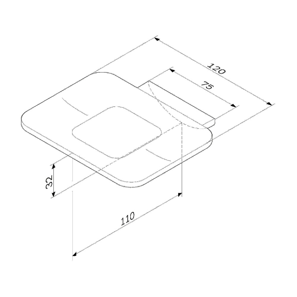Мыльница AM.PM Inspire 2.0 A50A34222 черная/стекло матовое