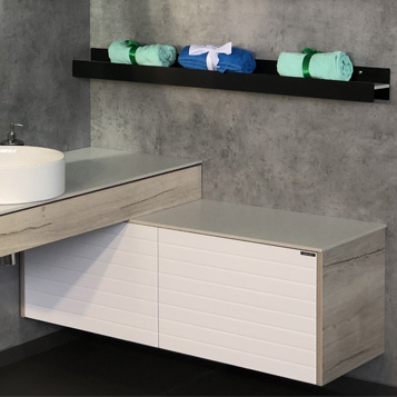 Тумба с раковиной Comforty Клеон 120 00-00001851CF белый / дуб дымчатый, с белой столешницей