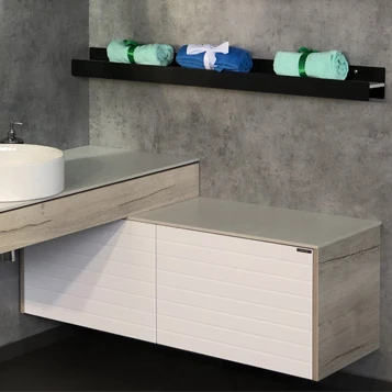 Тумба с раковиной Comforty Клеон 120 00-00001851CF белый / дуб дымчатый, с белой столешницей