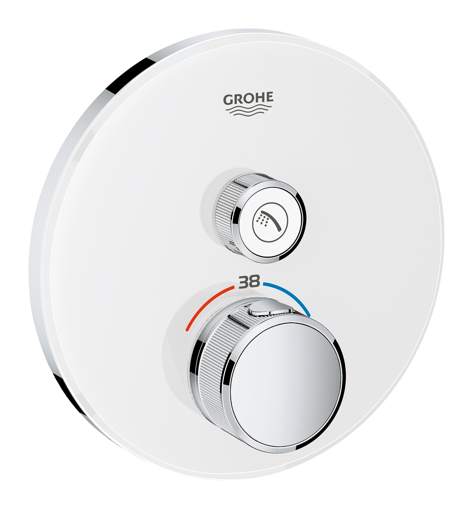 Термостатический смеситель Grohe Grohtherm SmartControl 29150LS0 для душа, хром / белый
