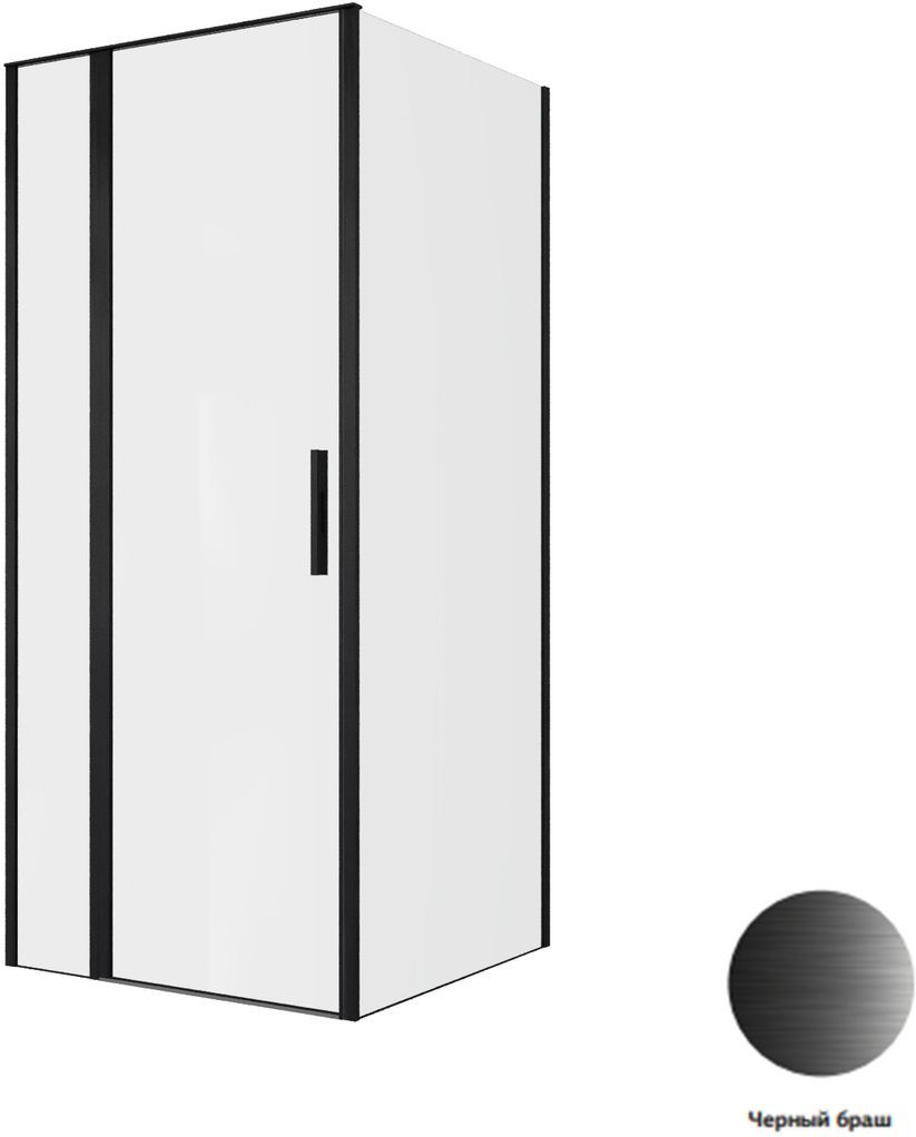 Душевой уголок Allen Brau Priority 90x90 3.31027.BBA+3.31045.BBA профиль черный, стекло прозрачное