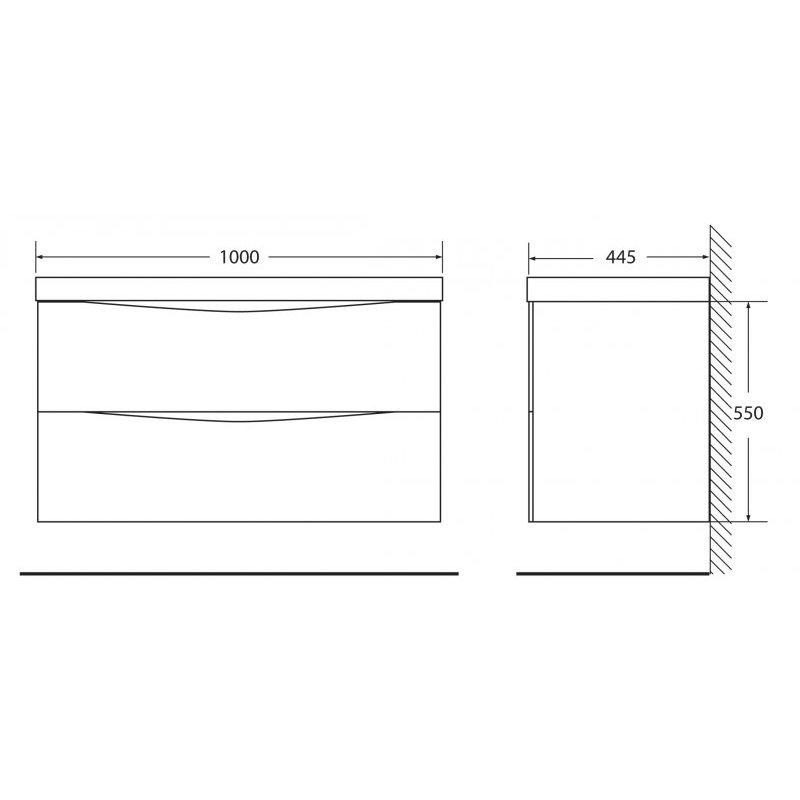 Тумба с раковиной BelBagno Marino 100 MARINO-1000-2C-SO-RN-P светлый дуб